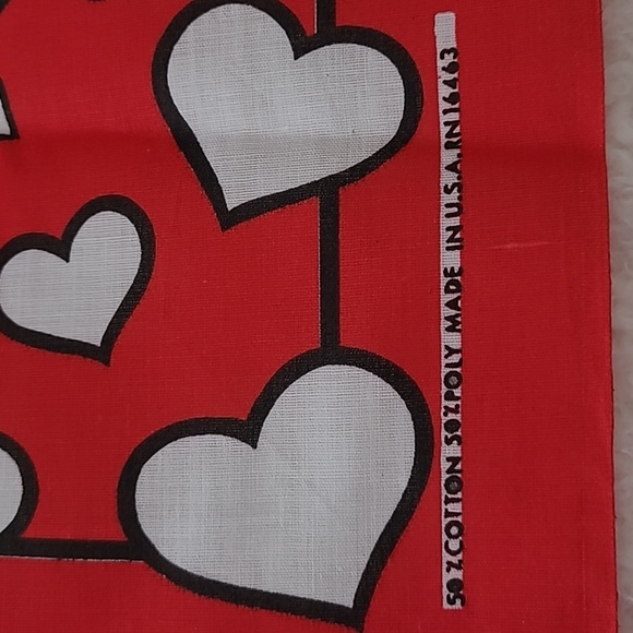 Vintg 80s Disney Bandana Scarf Woronowicz S River NJ RN16463 Mickey Mouse Hearts - Picture 6 of 8
